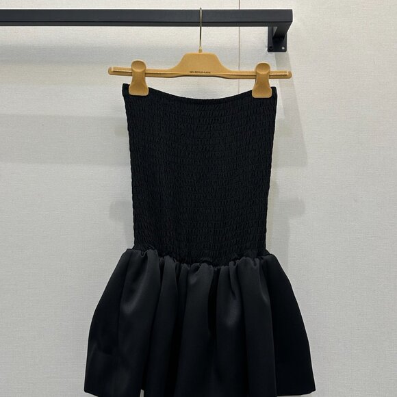 MiuMiu Micro Logo Strapless Puff Dress - Picture 7 of 8